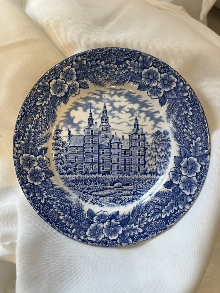 Blå/hvid fajancetallerken – Rosenborg Slot – Jubilæumsudgave 1978