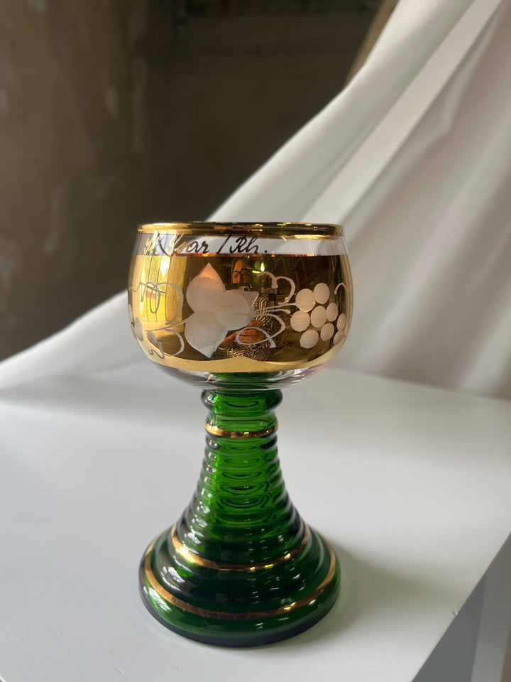🆘Rømerglas‘ 2 goldene Streifen im Fuß