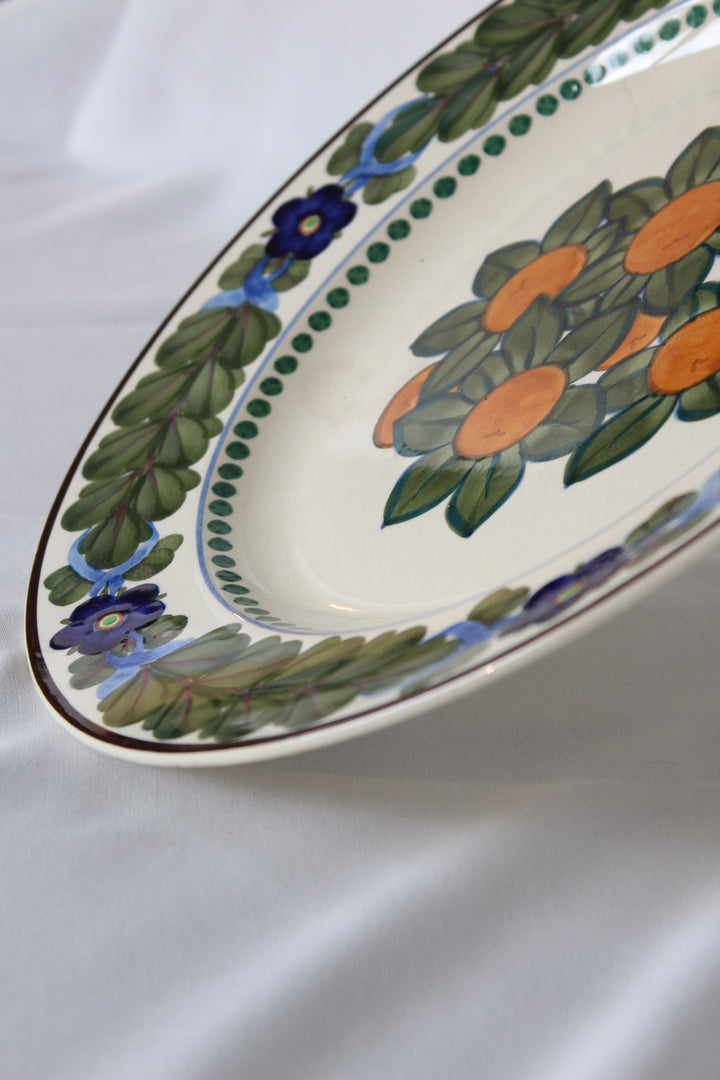 Aluminia - Wandteller aus Fayence mit Blumenmotiv