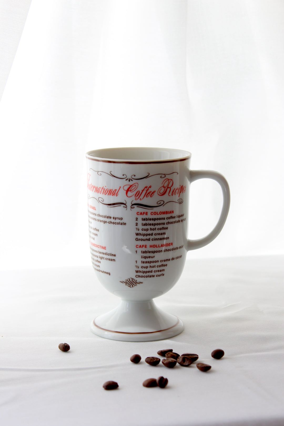 Vintage - Heißes Glas „Coffee Recipes“.